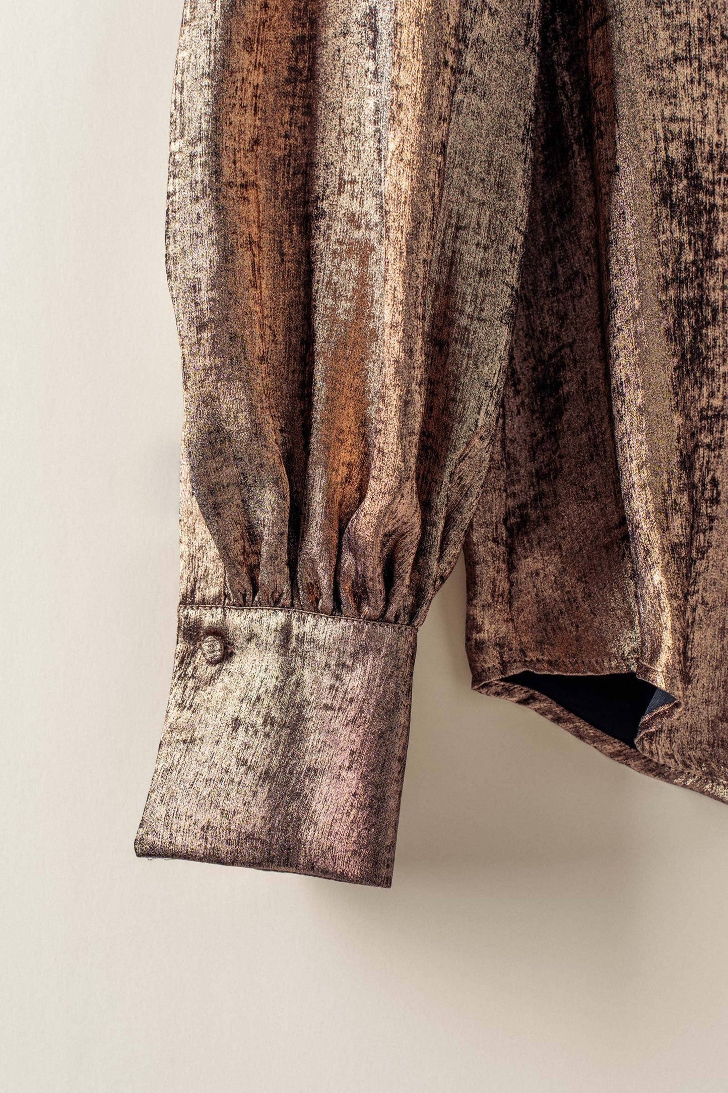 Button Down Blouse • Metallic Gold