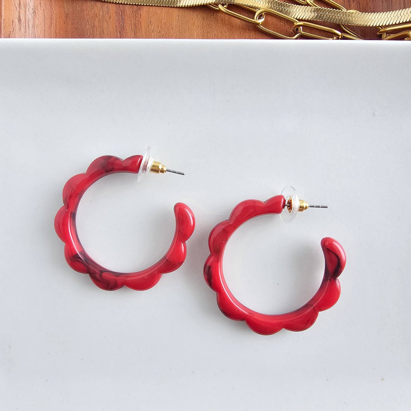 Scarlett Hoops • Crimson Red
