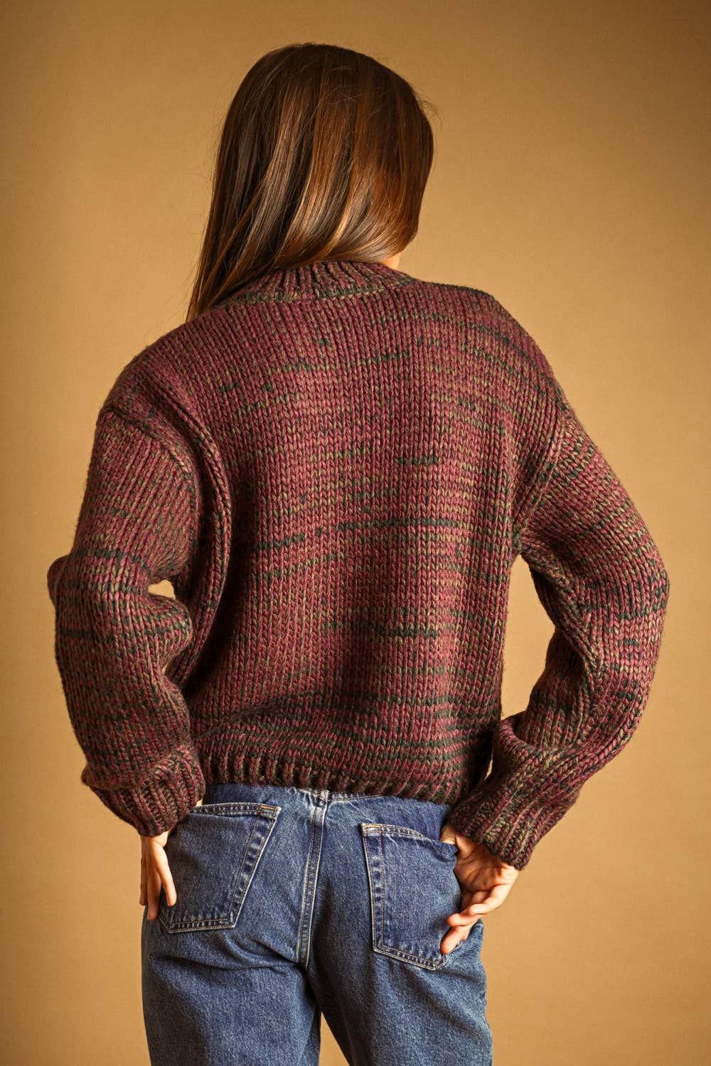 Multi Colored Crop Pullover Sweater • Rosewood