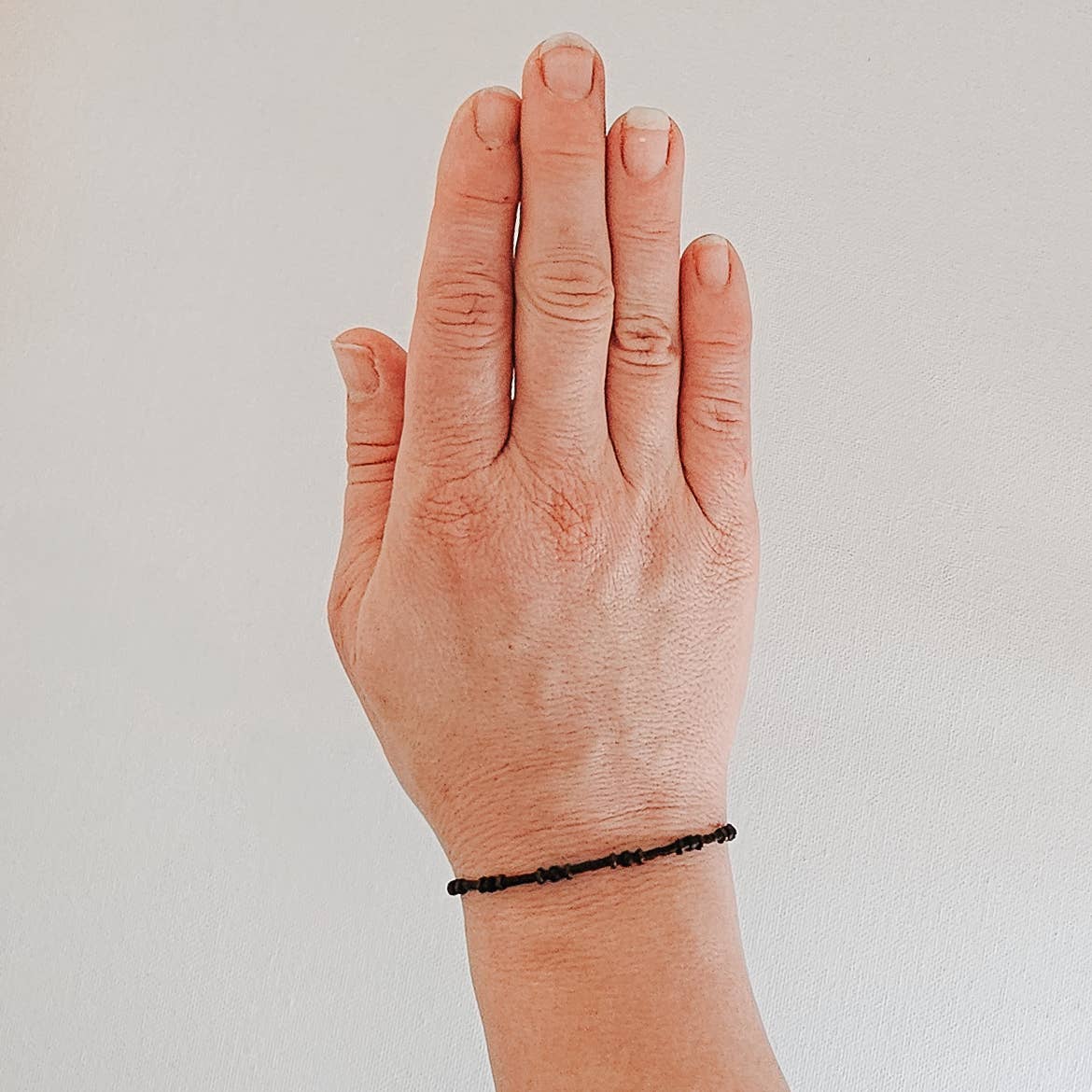 Adjustable Beaded Bracelet No. 145 • All Black