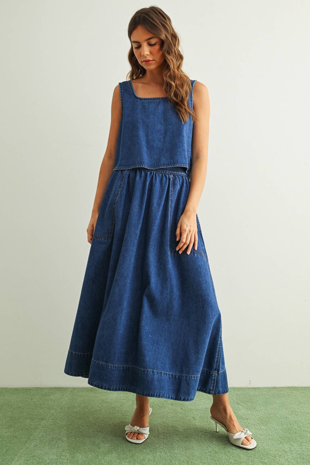 A Line Denim Skirt • Classic Wash