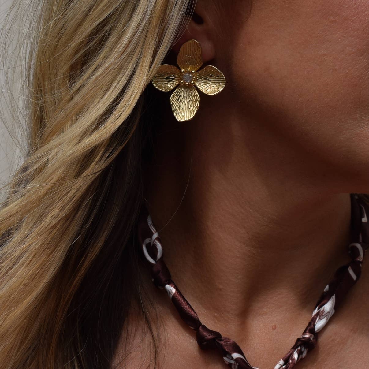 Flower Bloom Statement Earrings • Gold Filled
