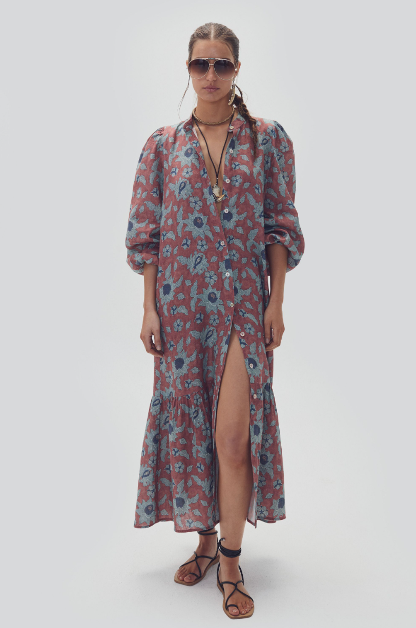 Lanhtropy • Meknes Linen Dress • Matilde Print