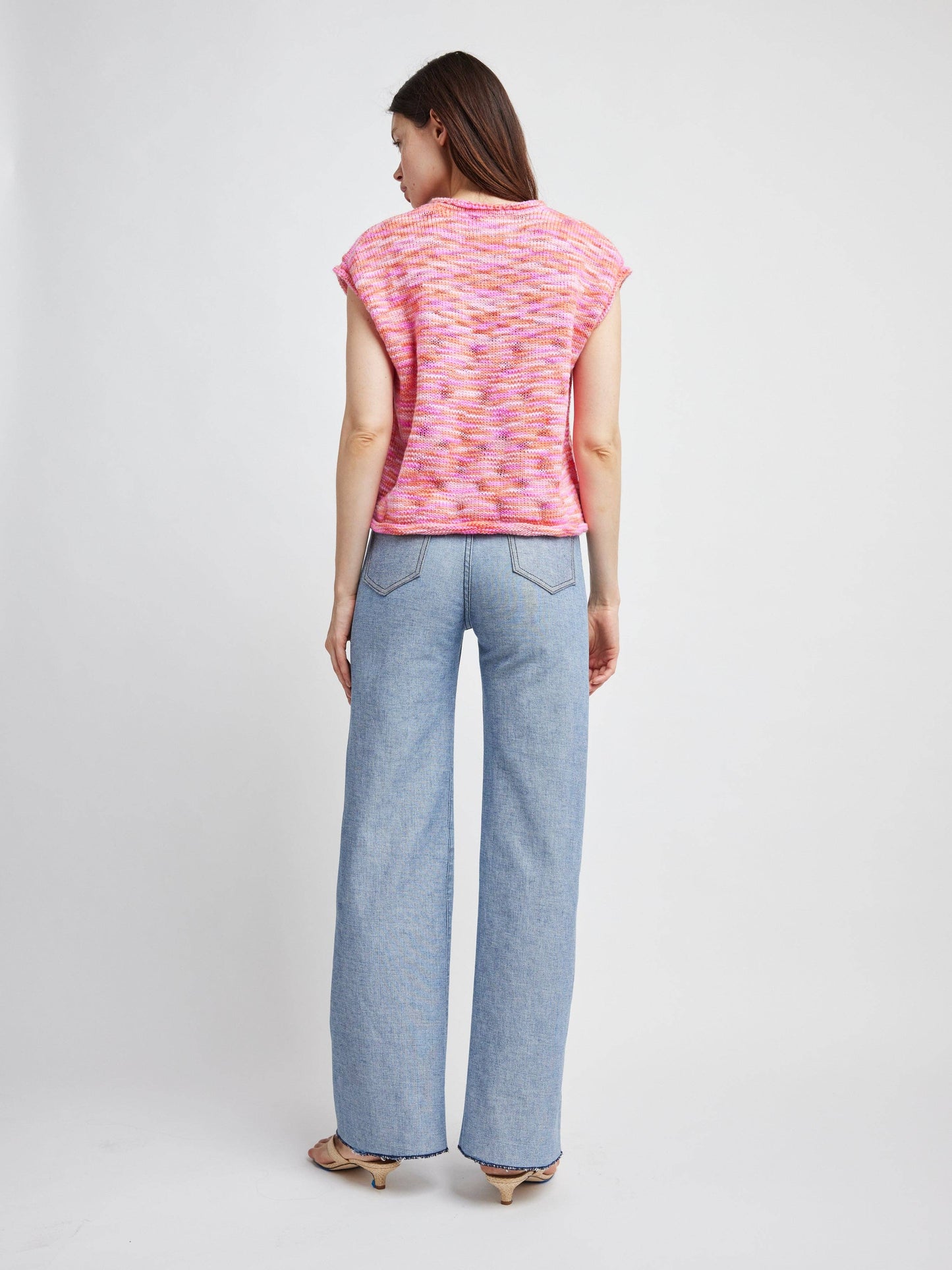 Self Contrast • Dorian V-Neck Sweater • Tropical Pink