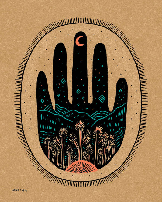Land & She Joshua Tree Handprint Art Print 8x10