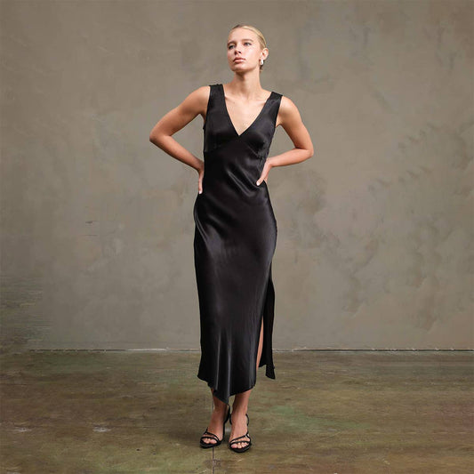 Satin Dress • Black