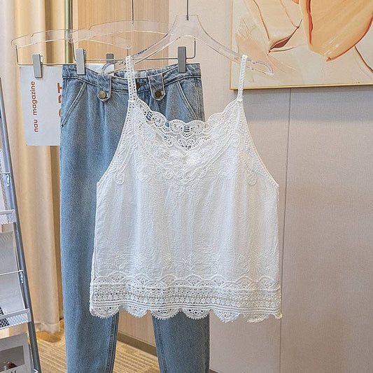 Embroidered Lace Camisole • White