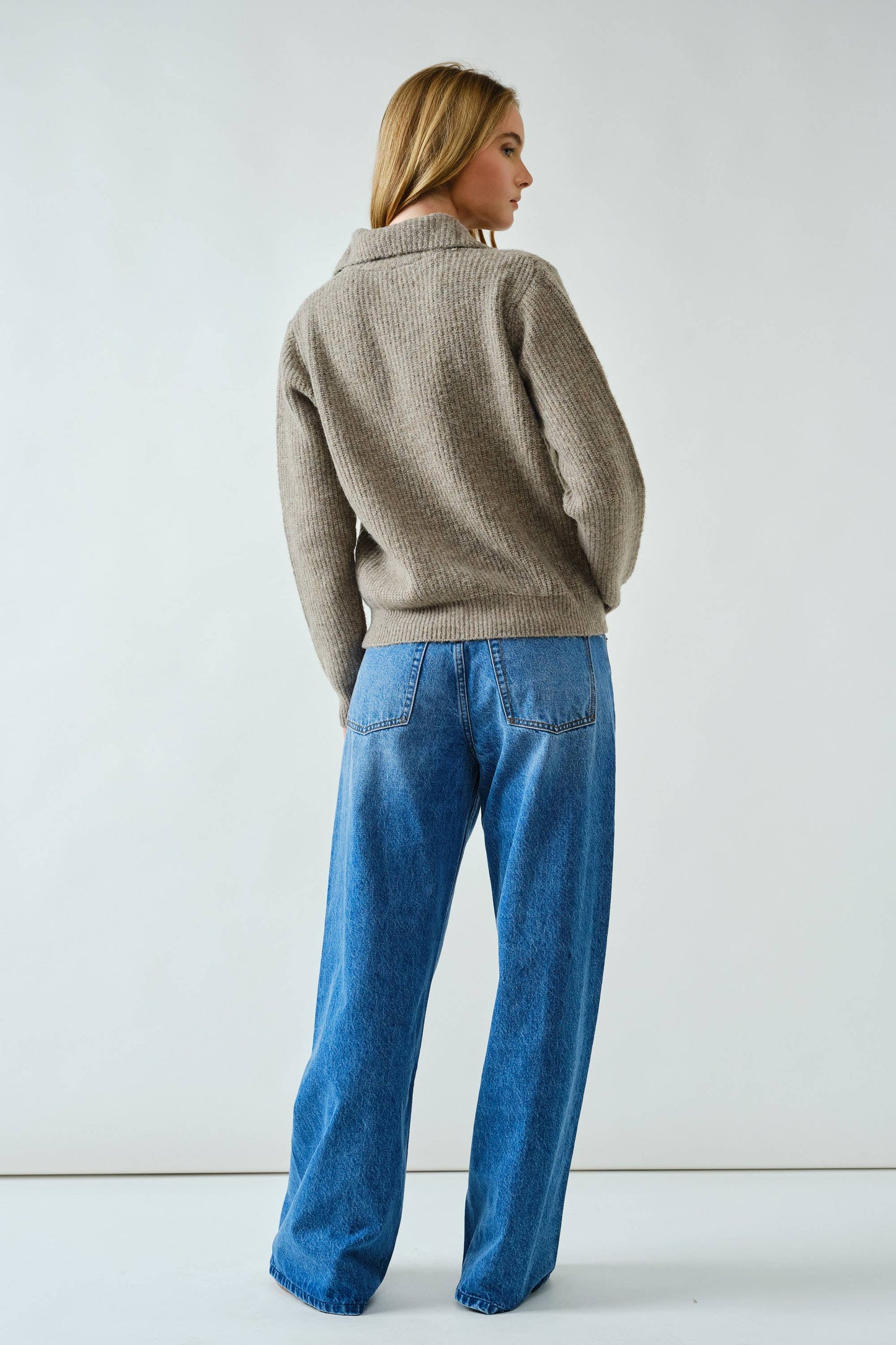 Relaxed Western Twist Wide Leg Denim Medium Wash