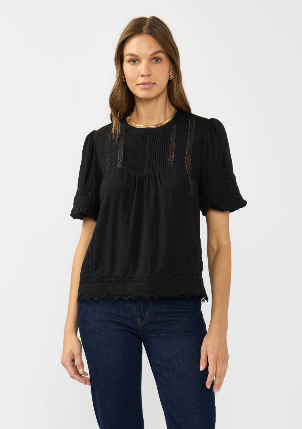 Detailed Puff Sleeve Blouse • Black