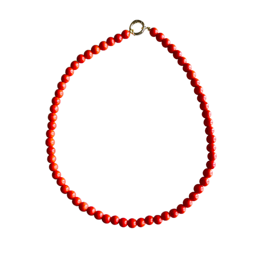 Mini Gumball Gemstone Necklace • Neon Orange