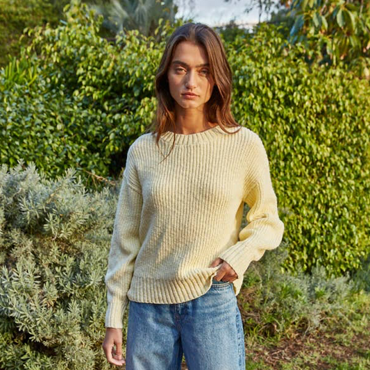 Cotton Ribbed Sweater • Dusty Lemon