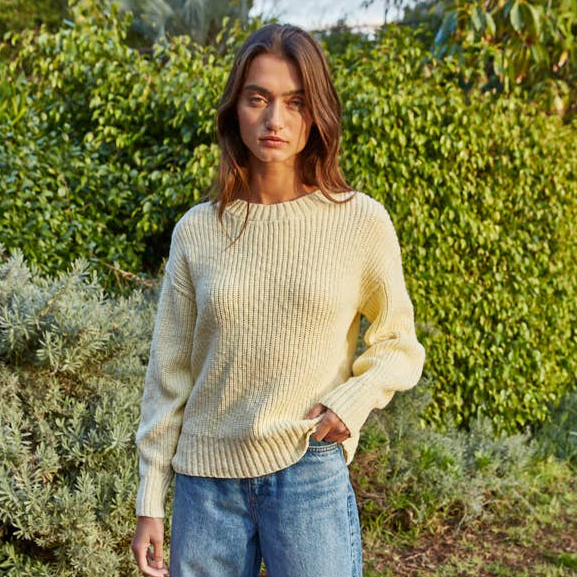 Cotton Pullover Sweater • Chamomile