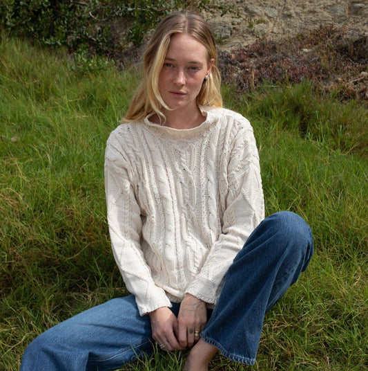 Charlie Cable Knit Sweater • Cream