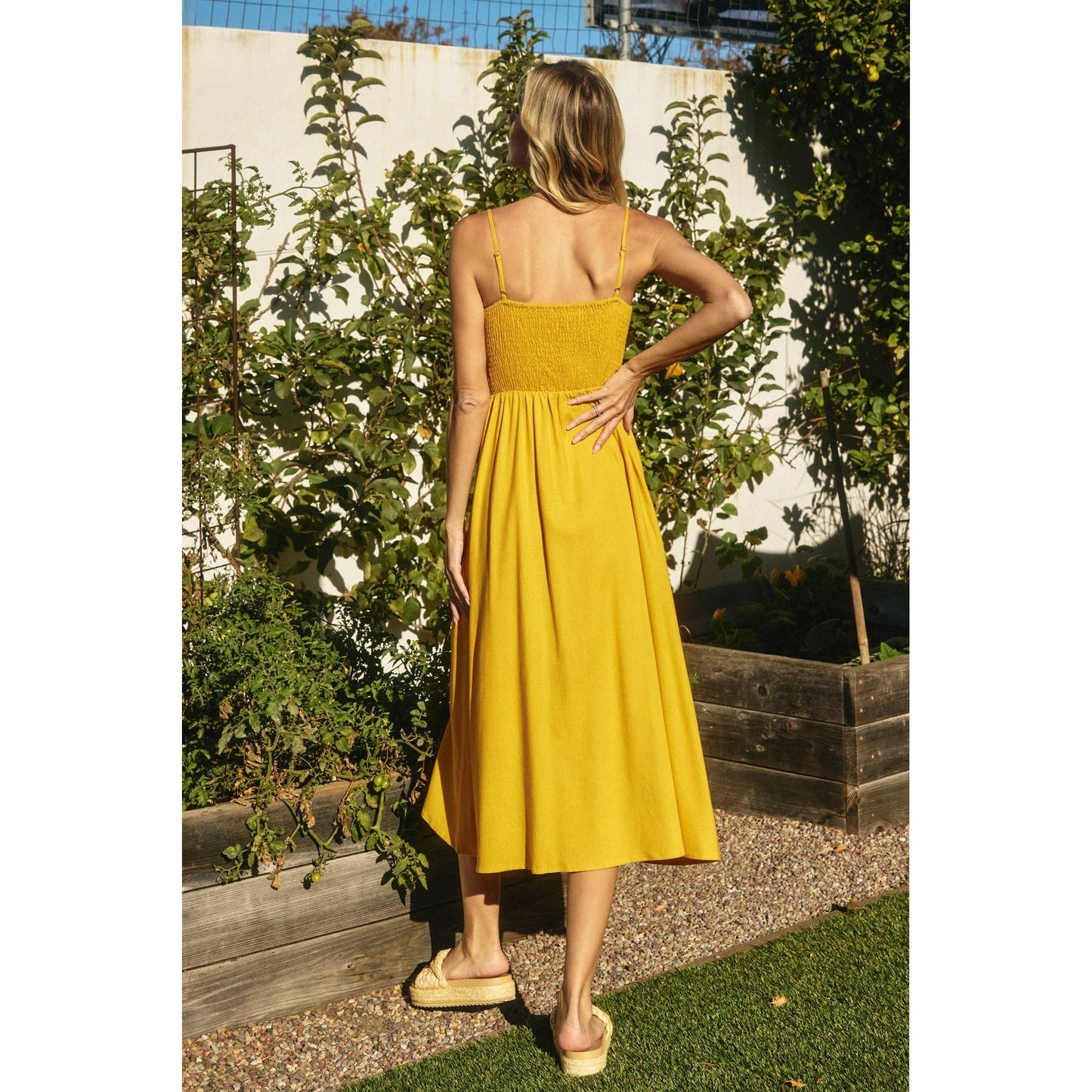 Sweetheart Corset Midi Dress Marigold