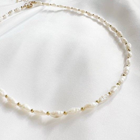 Stone Harbor Pearl Beaded Necklace • Gold Filled