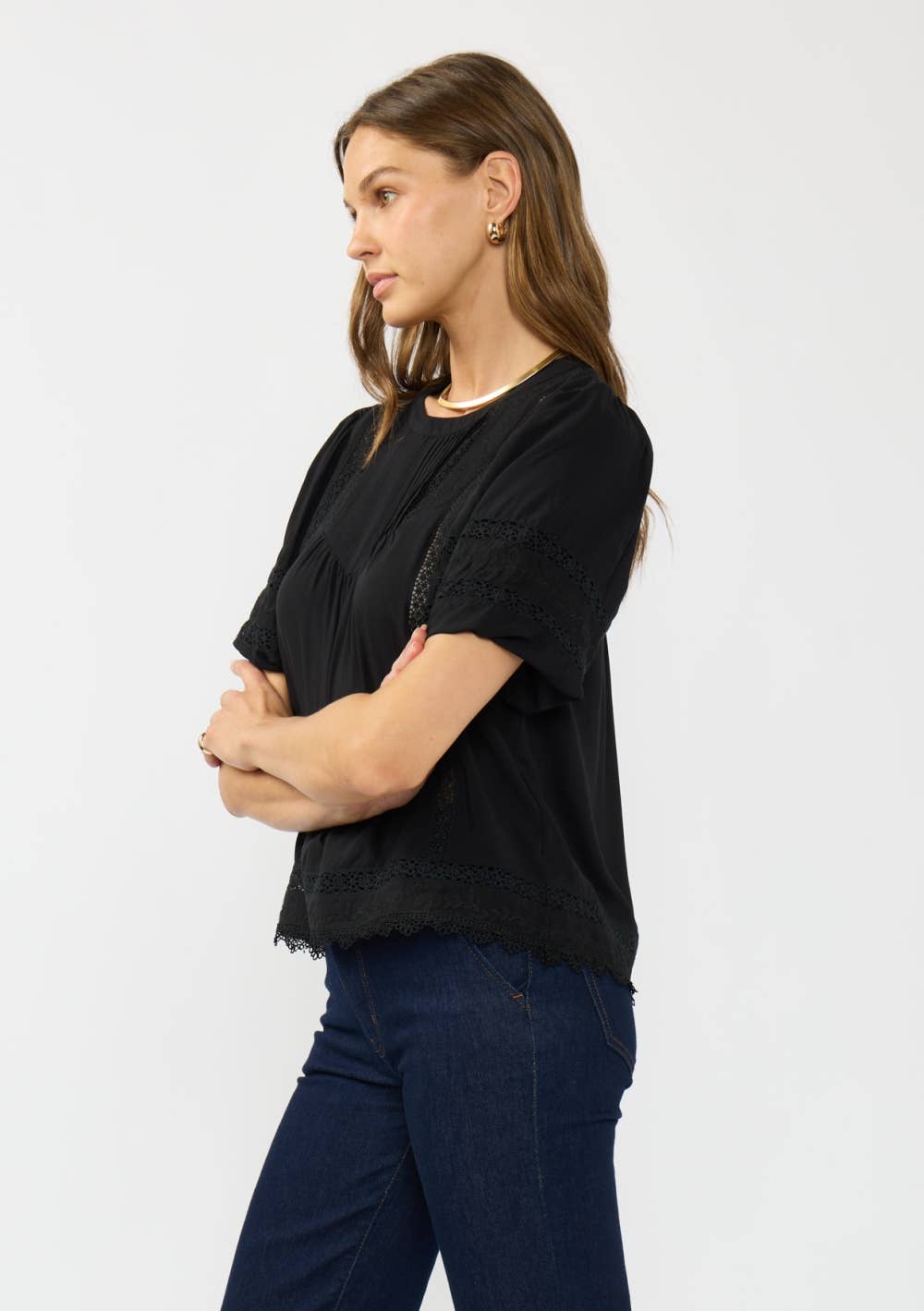 Detailed Puff Sleeve Blouse • Black