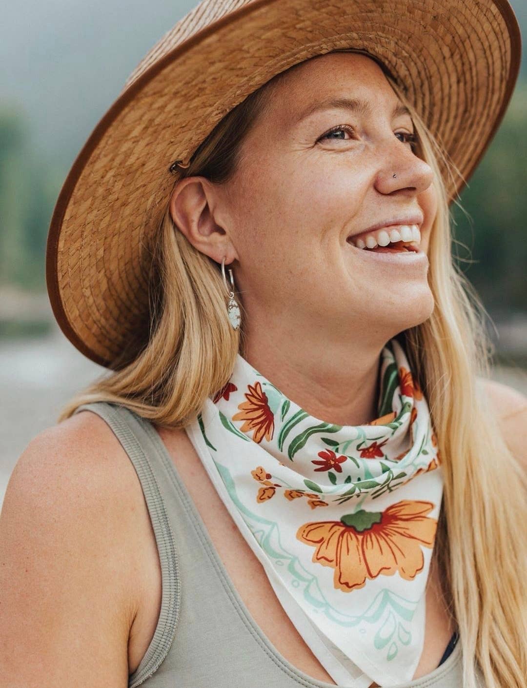 Cotton Bandana No. 031 Flora White