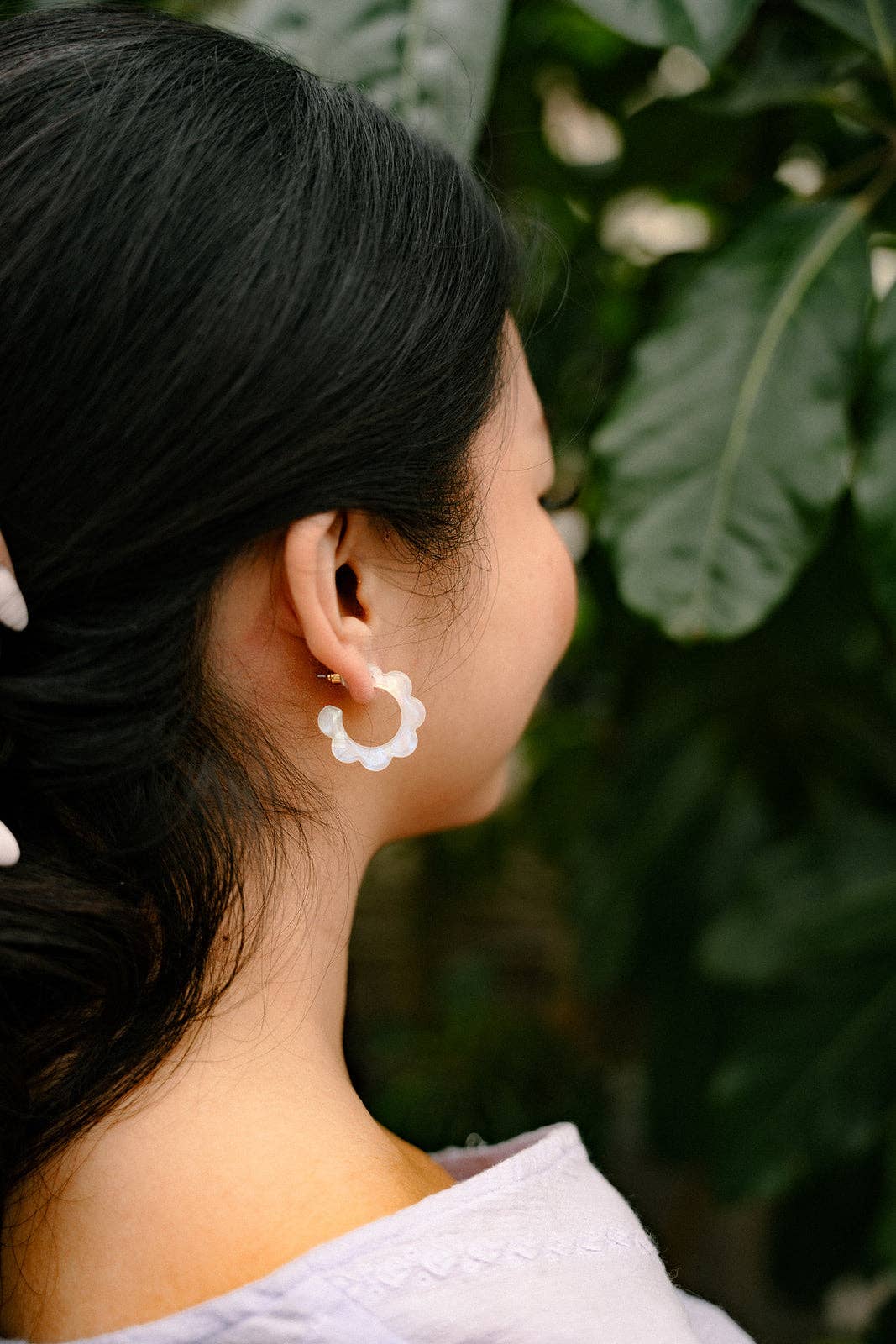 Flora Mini Hoops • Opalite