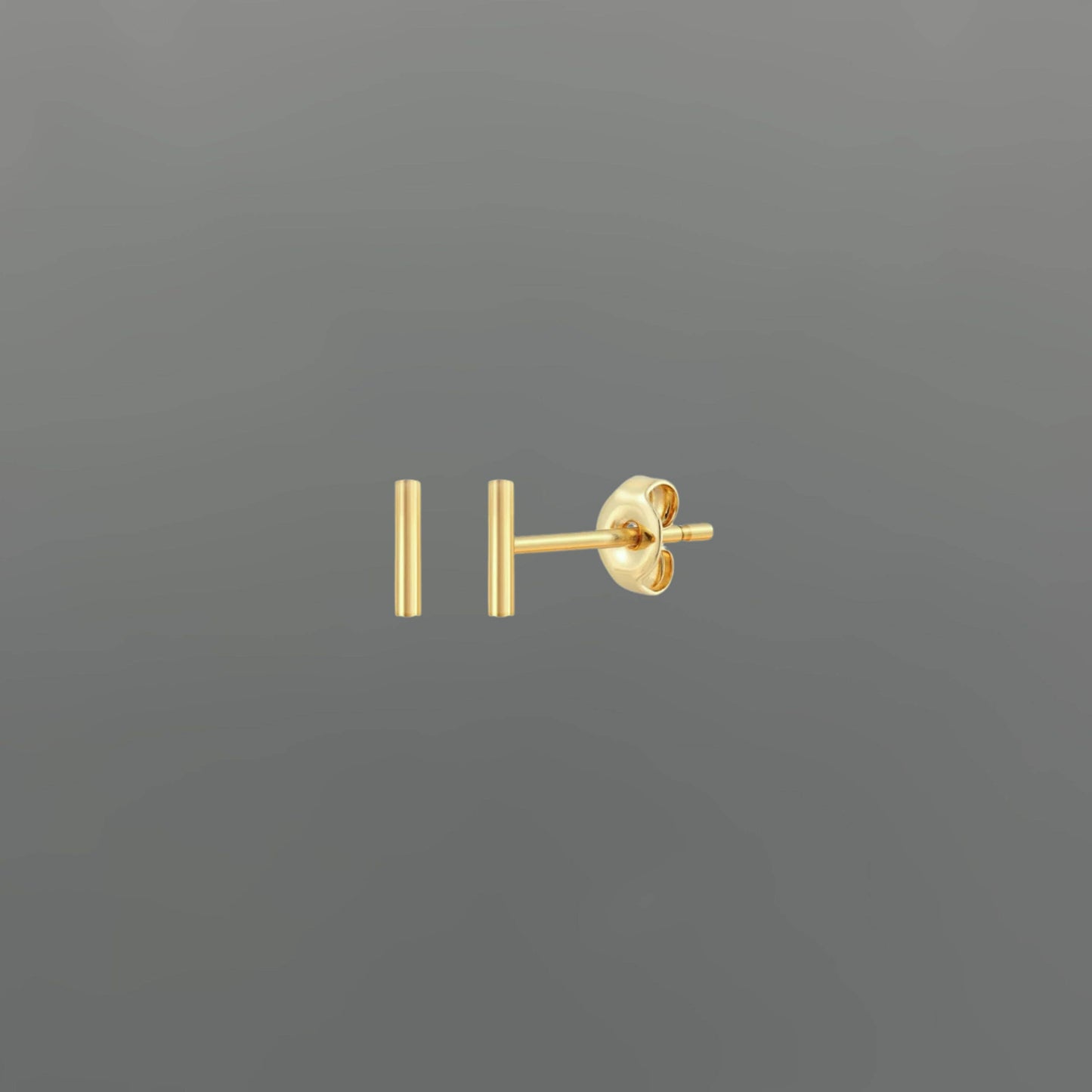 Tiny Bar Stud Earrings • Gold-filled