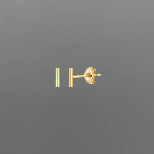 Tiny Bar Stud Earrings • Gold-filled
