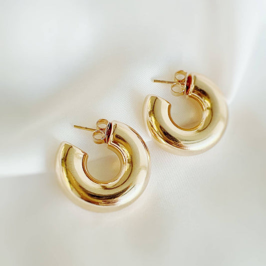 Ellie Chunky Hoop Earrings • Gold Filled
