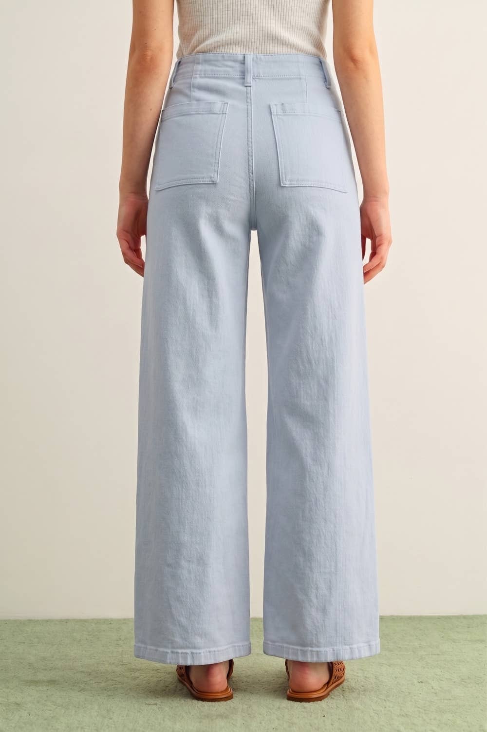 Wide Leg Stretch Denim • Light Blue