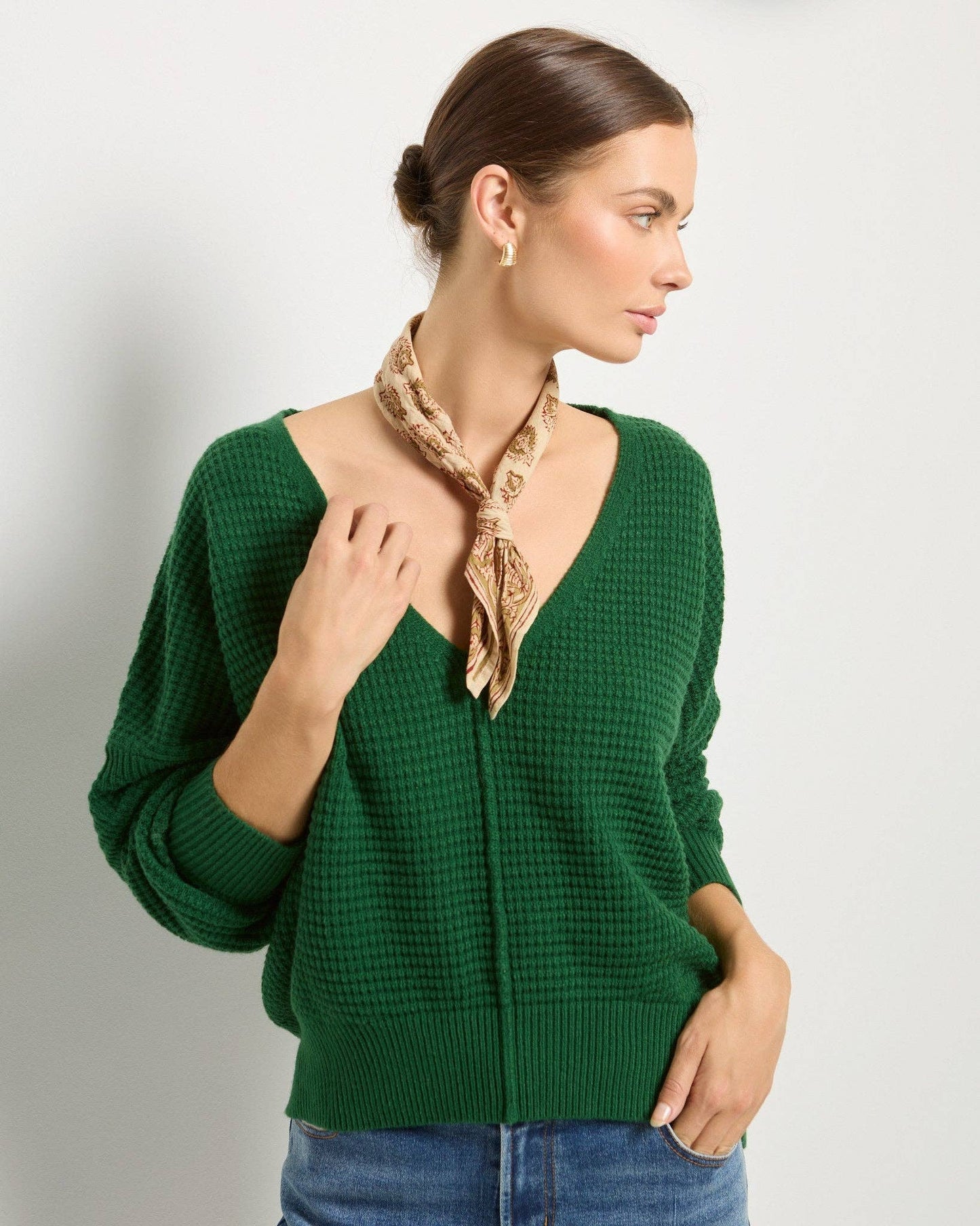 Lotus Waffle Sweater • Turf Green