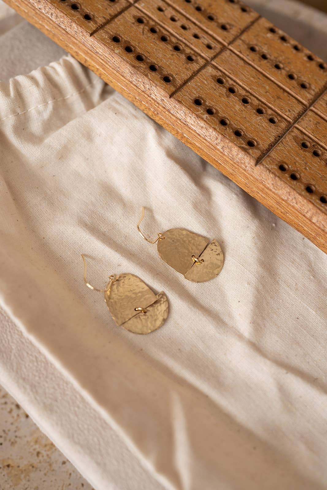 Found & Feral • Hammered Brass Brume Earring
