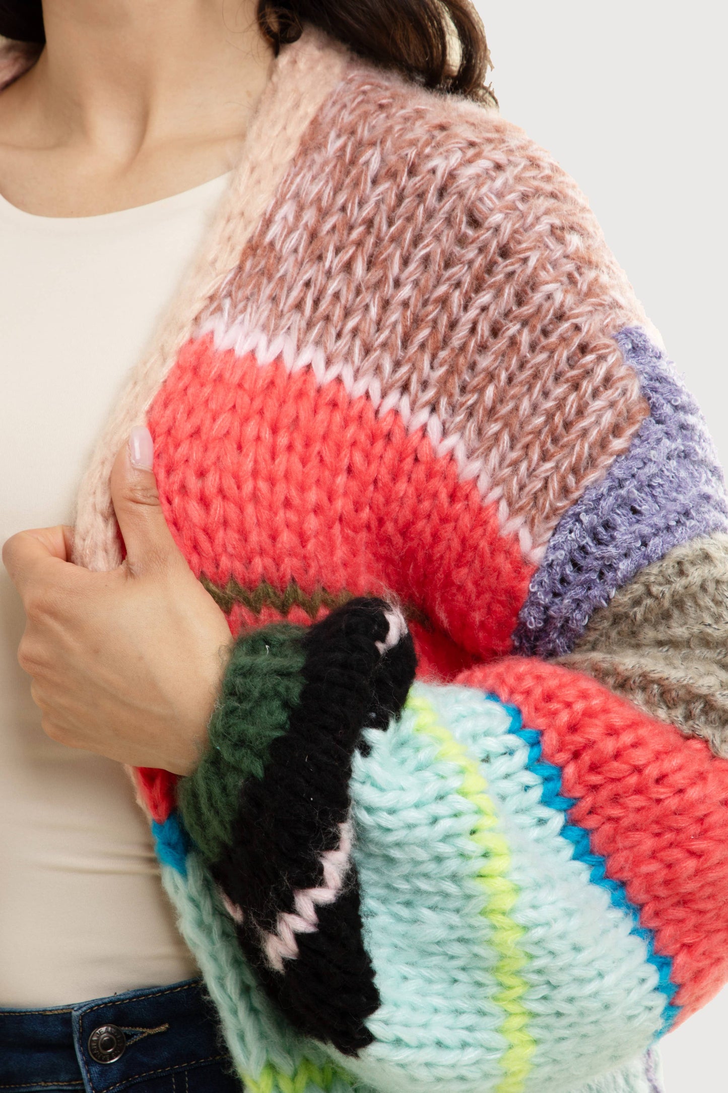 Saachi • Knitted Rainbow Multitoned Cardigan
