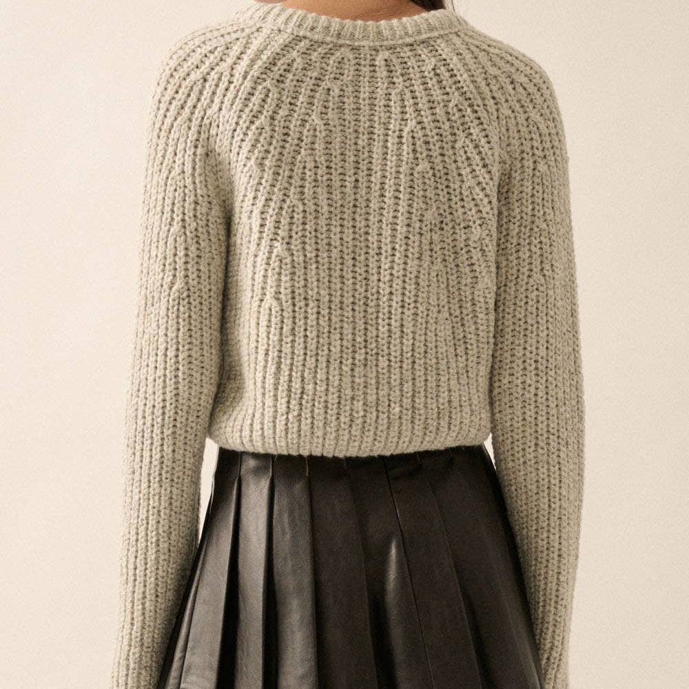 Crop Cardigan Sweater • Heather Cloud Confetti