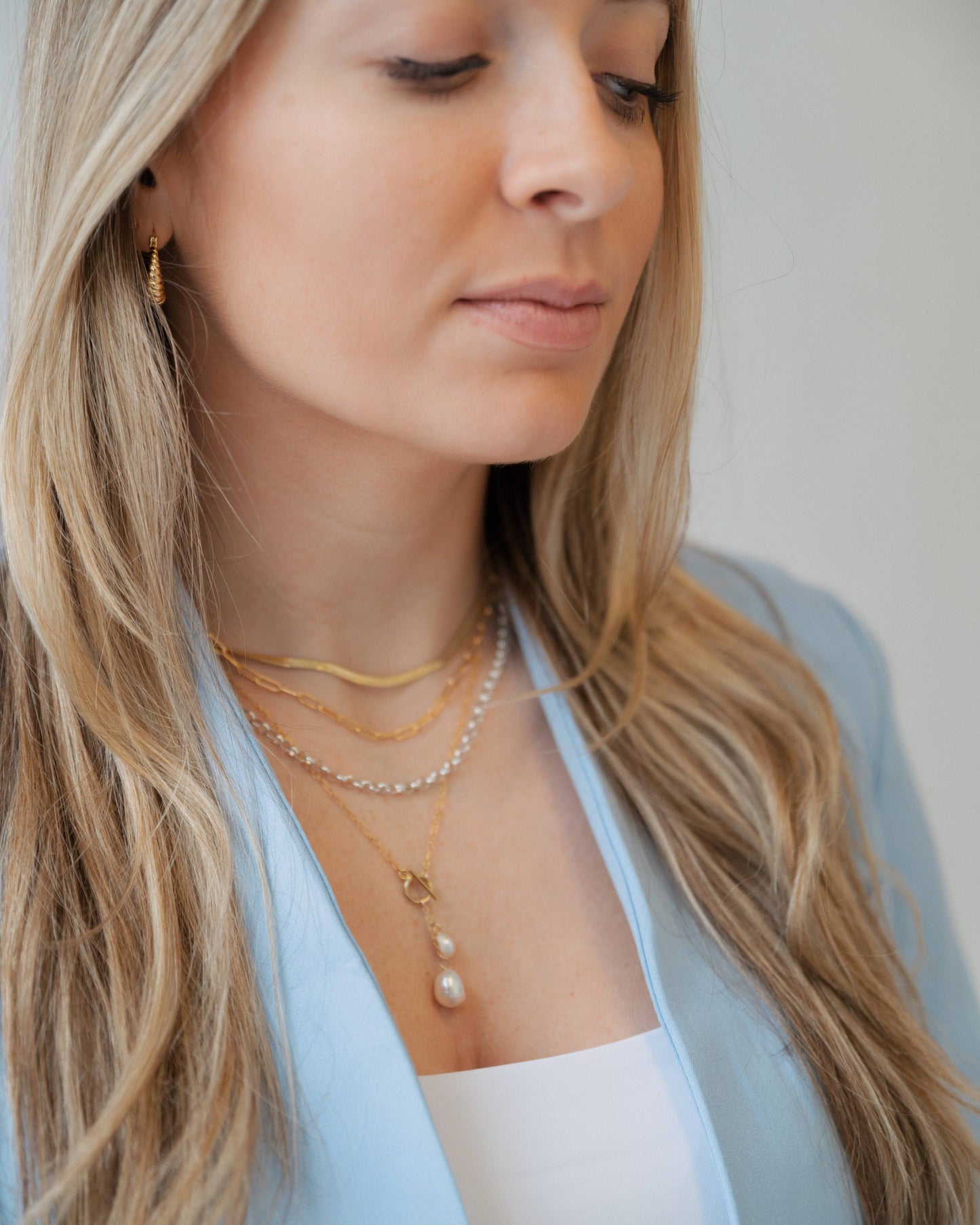 Brynn Pearl Toggle Necklace • Gold Filled