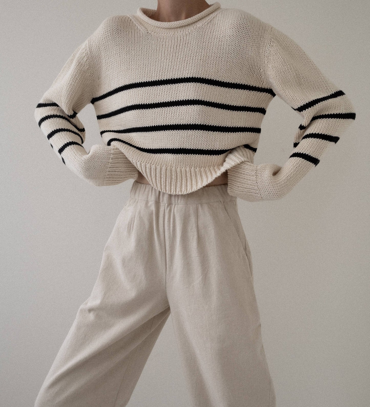 Laude the Label • Cropped Field Sweater• Stripe