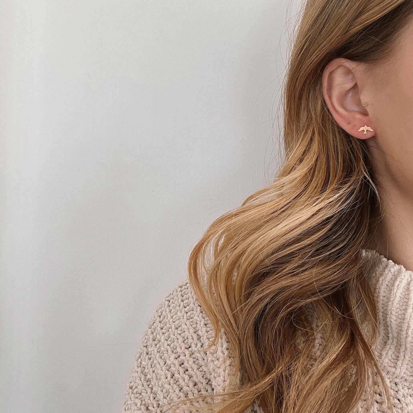 Bird Stud Earrings • Sterling Silver