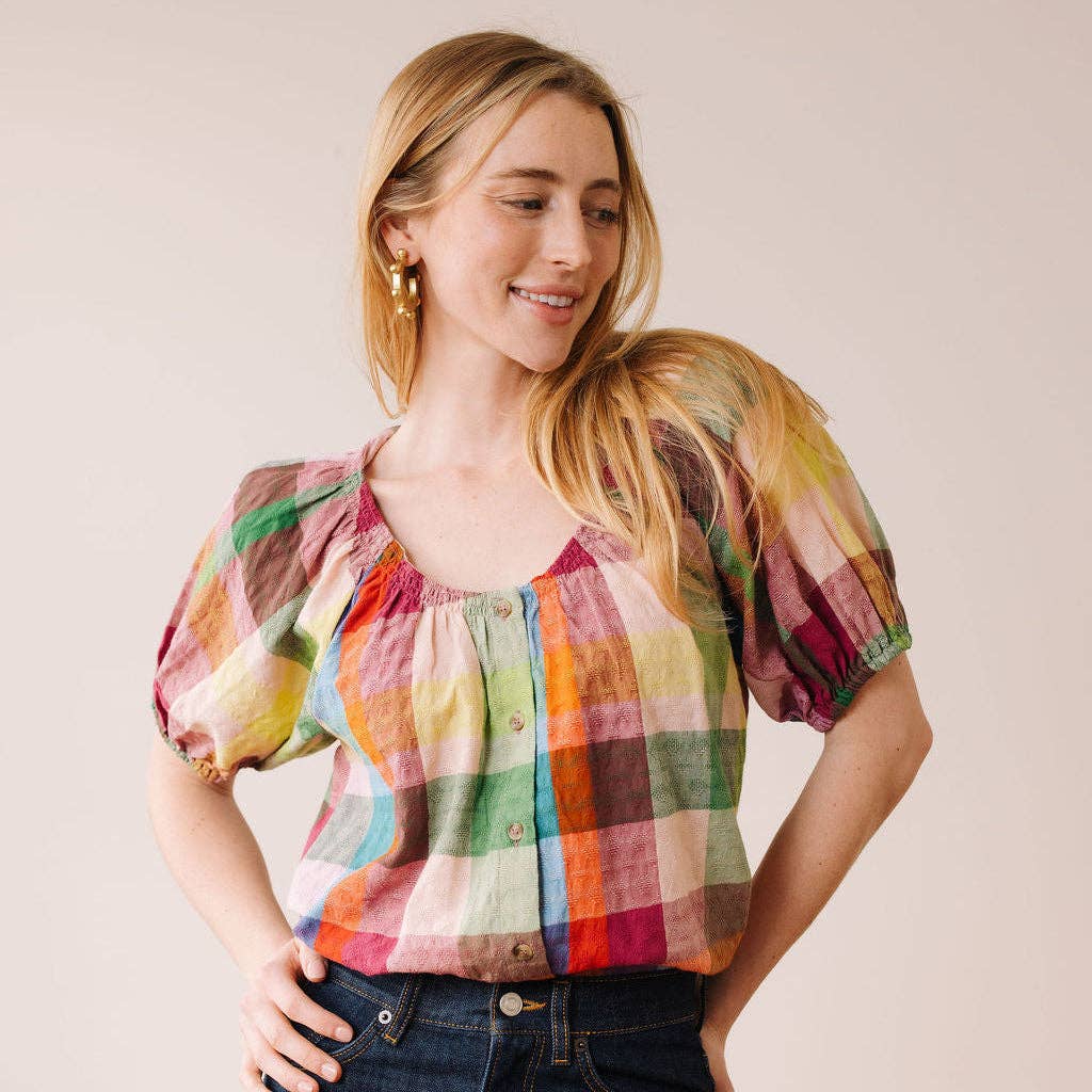 Sunshine Tienda • Frances Top • Harbor Plaid