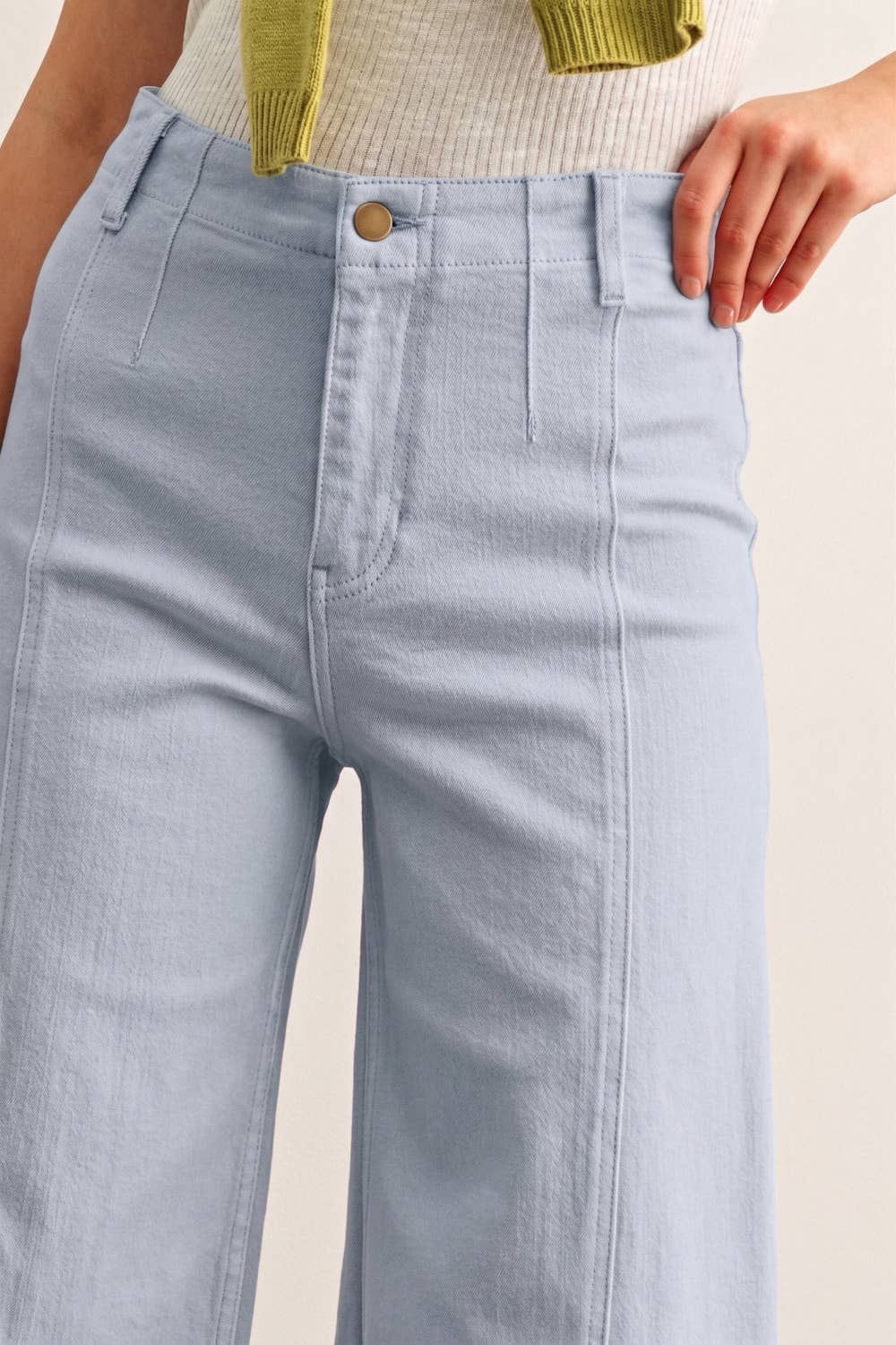 Wide Leg Stretch Denim • Light Blue