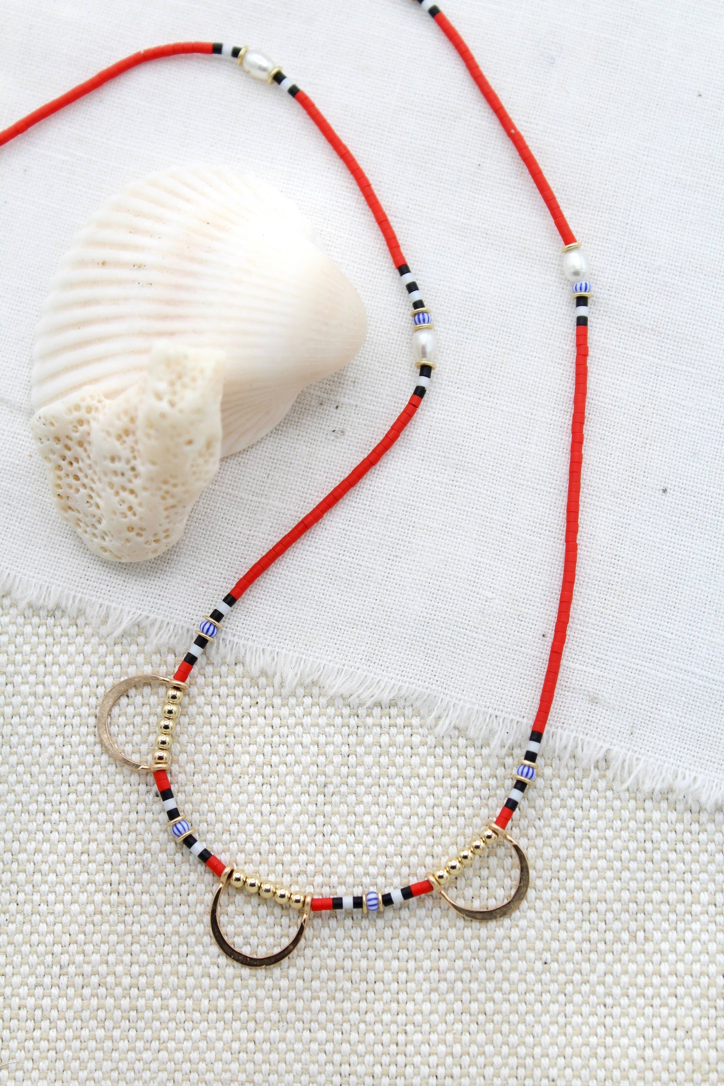 The Swell Life • Disco Dalsun Seed Bead Necklace • Red
