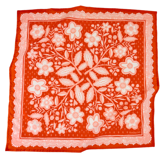 Cotton Bandana Lacey No. 145 Persimmon