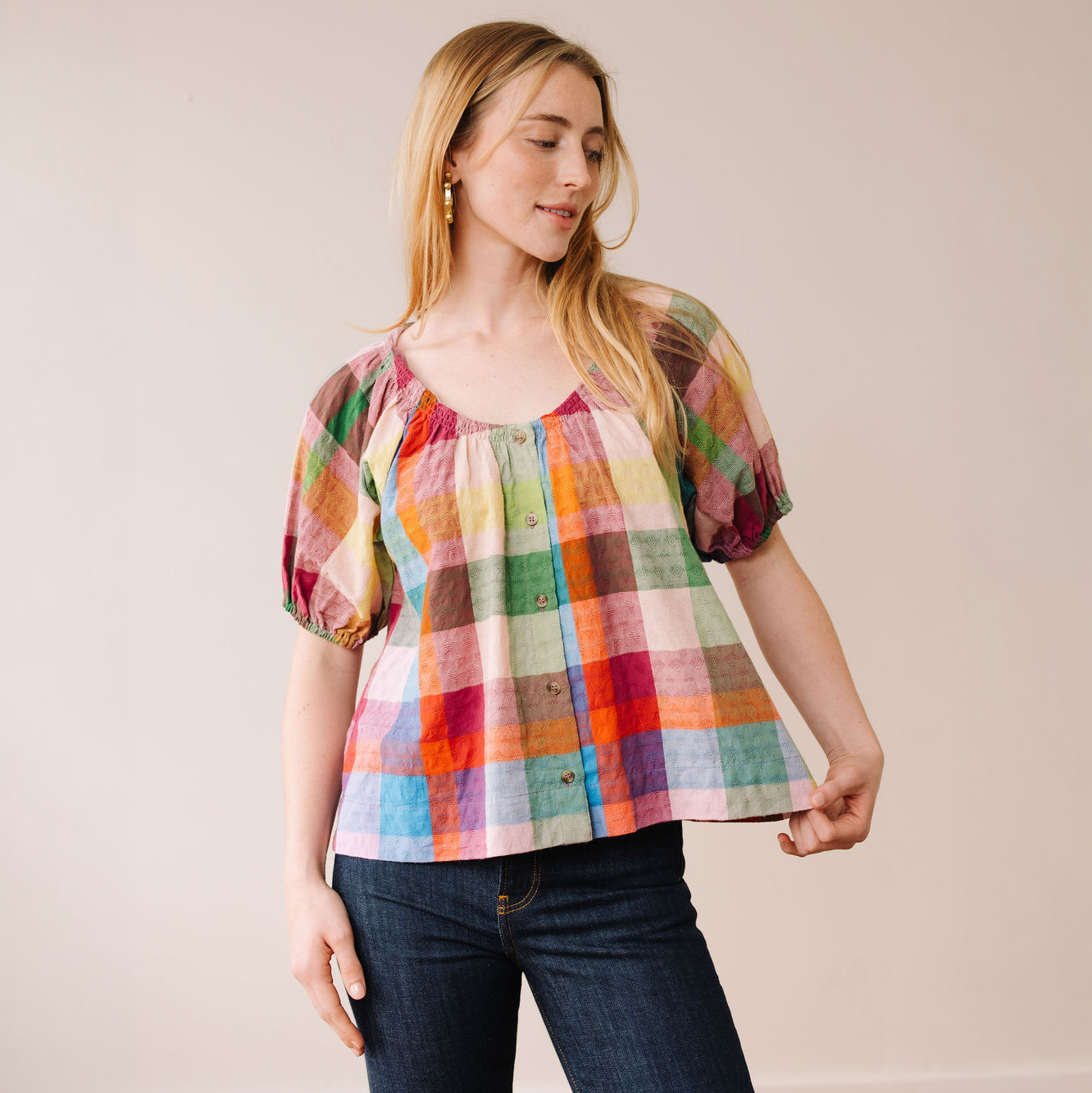 Sunshine Tienda • Frances Top • Harbor Plaid