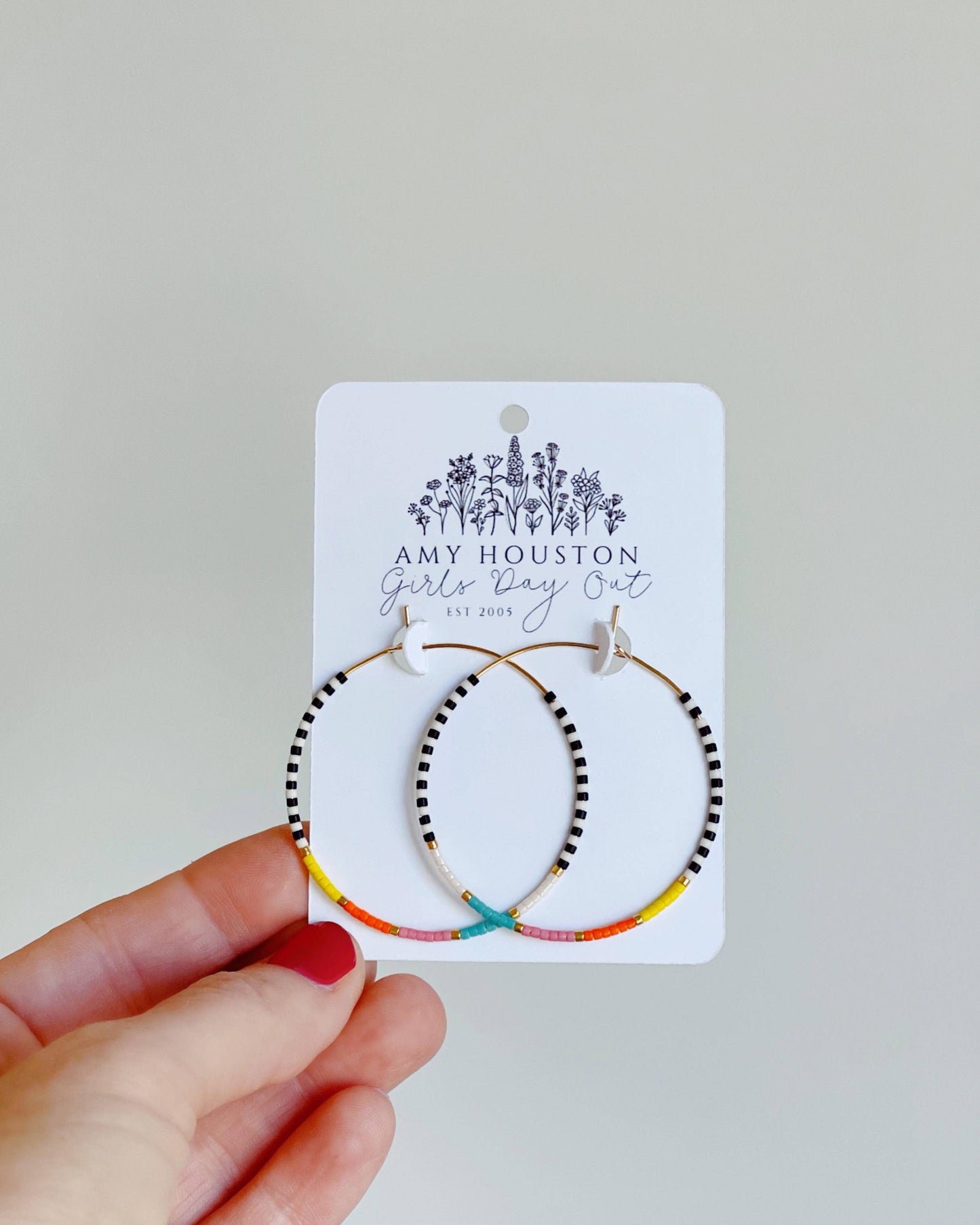 California Dreamin Beaded Hoop Earrings • Choose Size