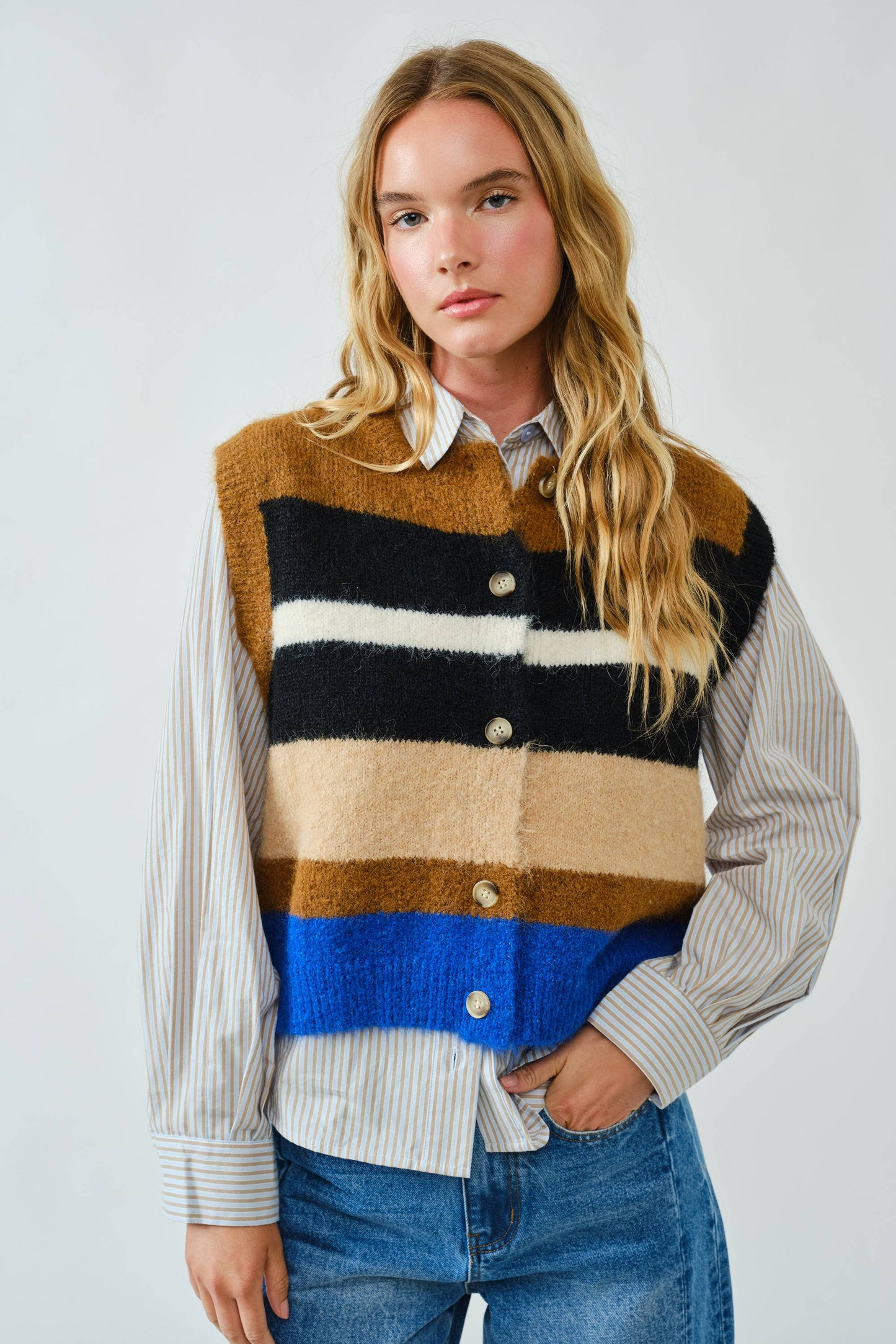 Striped Sweater Vest • Multi