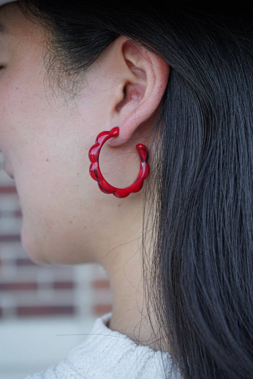 Scarlett Hoops • Crimson Red