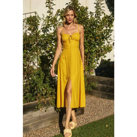Sweetheart Corset Midi Dress Marigold