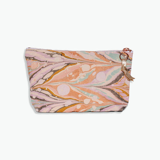 Love Mert • Hand Marbled Zip Pouch • Large • Tiger Lily