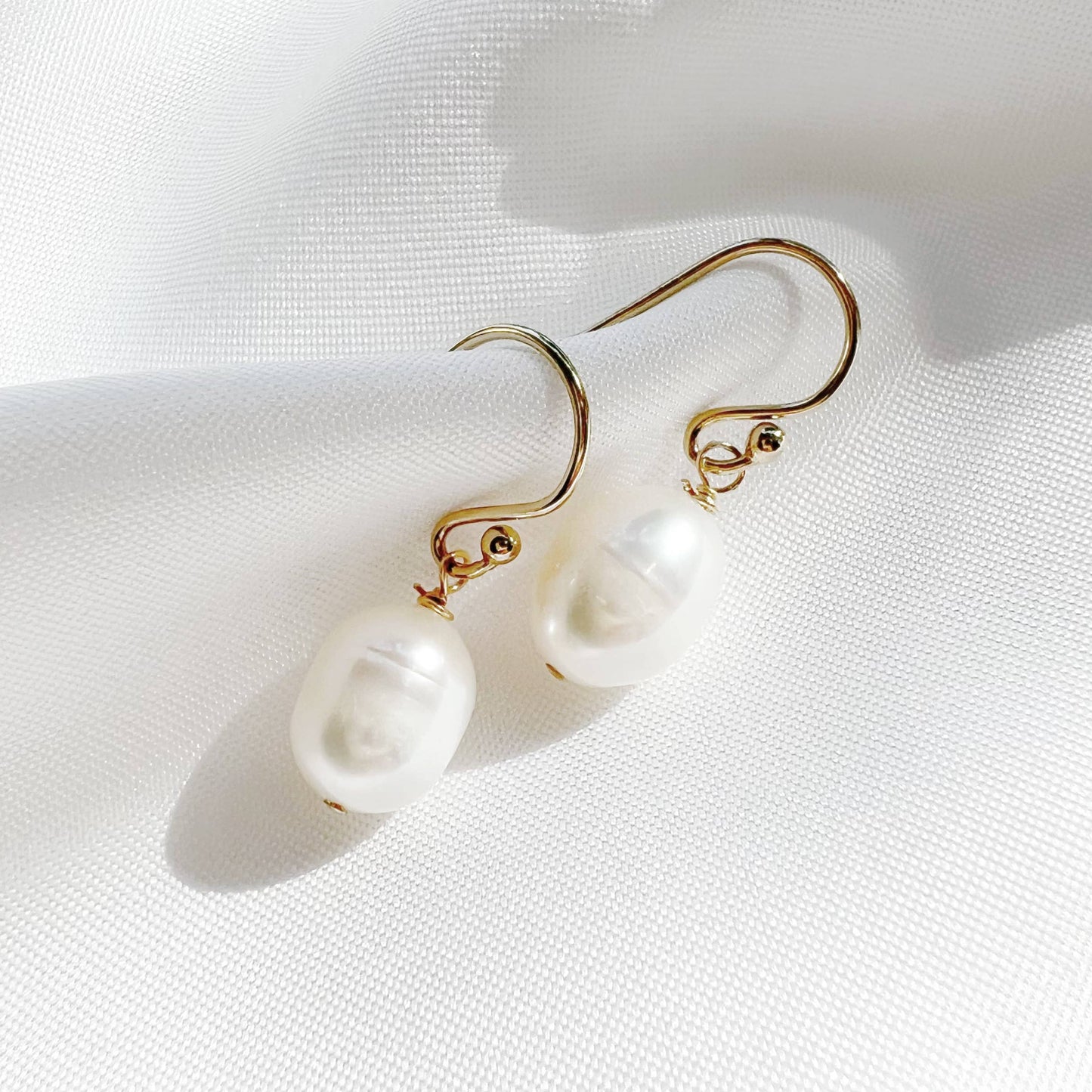 Kaia Freshwater Pearl Dangle Earrings • 14k Gold Filled