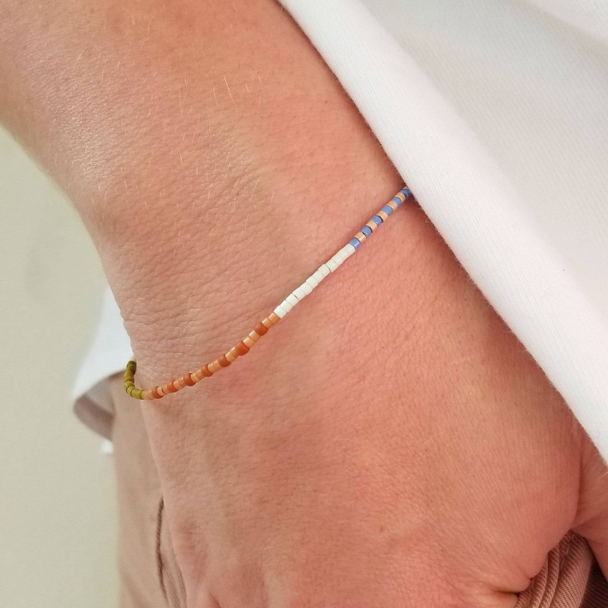 Adjustable Beaded Bracelet No. 108 • Multi-Color