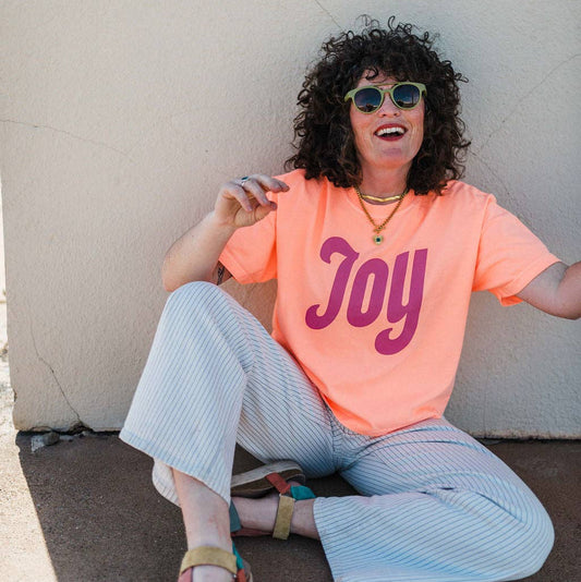 Ramble & Co. • Cotton Tee • Joy • Neon Cantaloupe