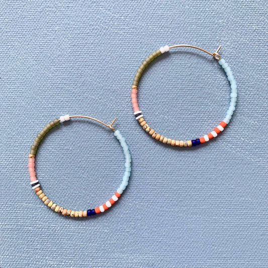 Alice Rice • Colorloop Beaded Hoop Earring • Big • Popcorn