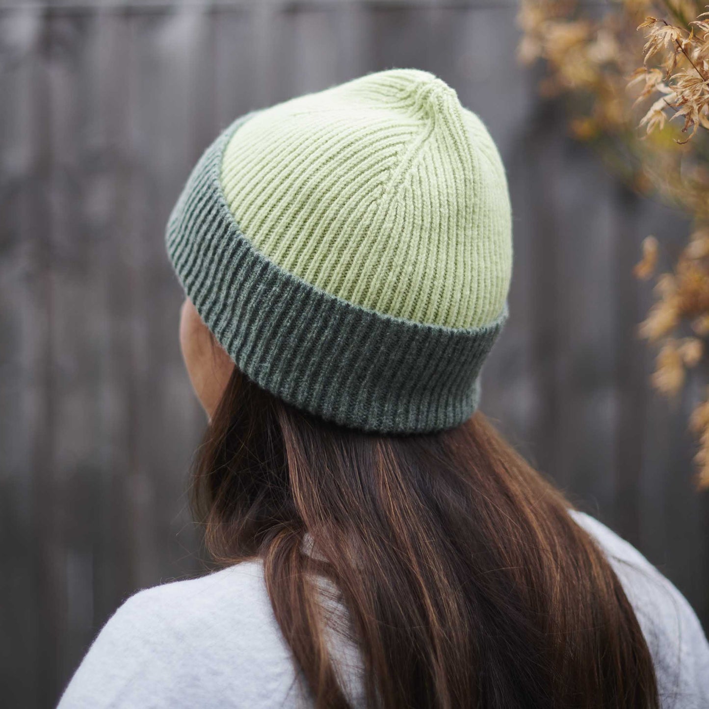 Lambswool Beanie • Two-Tone Pistachio Green
