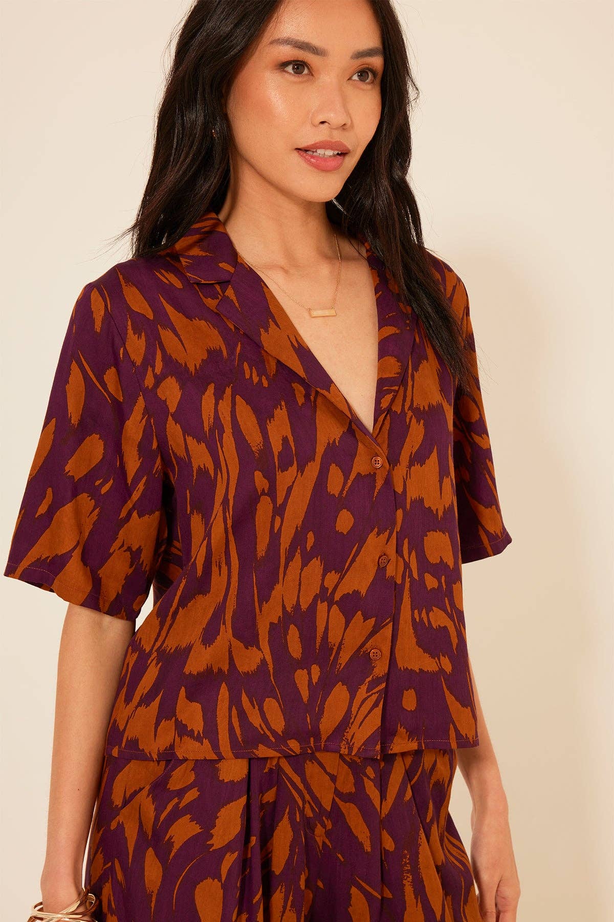 Revello Satin Top • Flutter Print