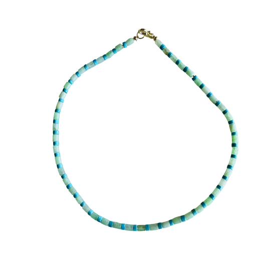 Dainty Cabana Gemstone Necklace • Aqua